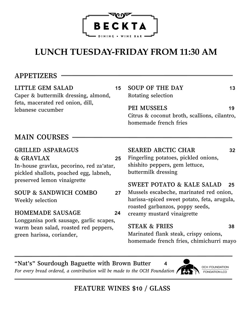 Lunch Menu